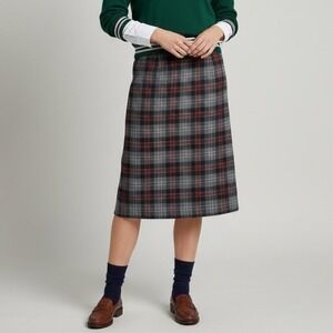 Vintag Pendleton Virgen Wool Plaid Skirt 10 Gray Red Classic Preppy Academia USA